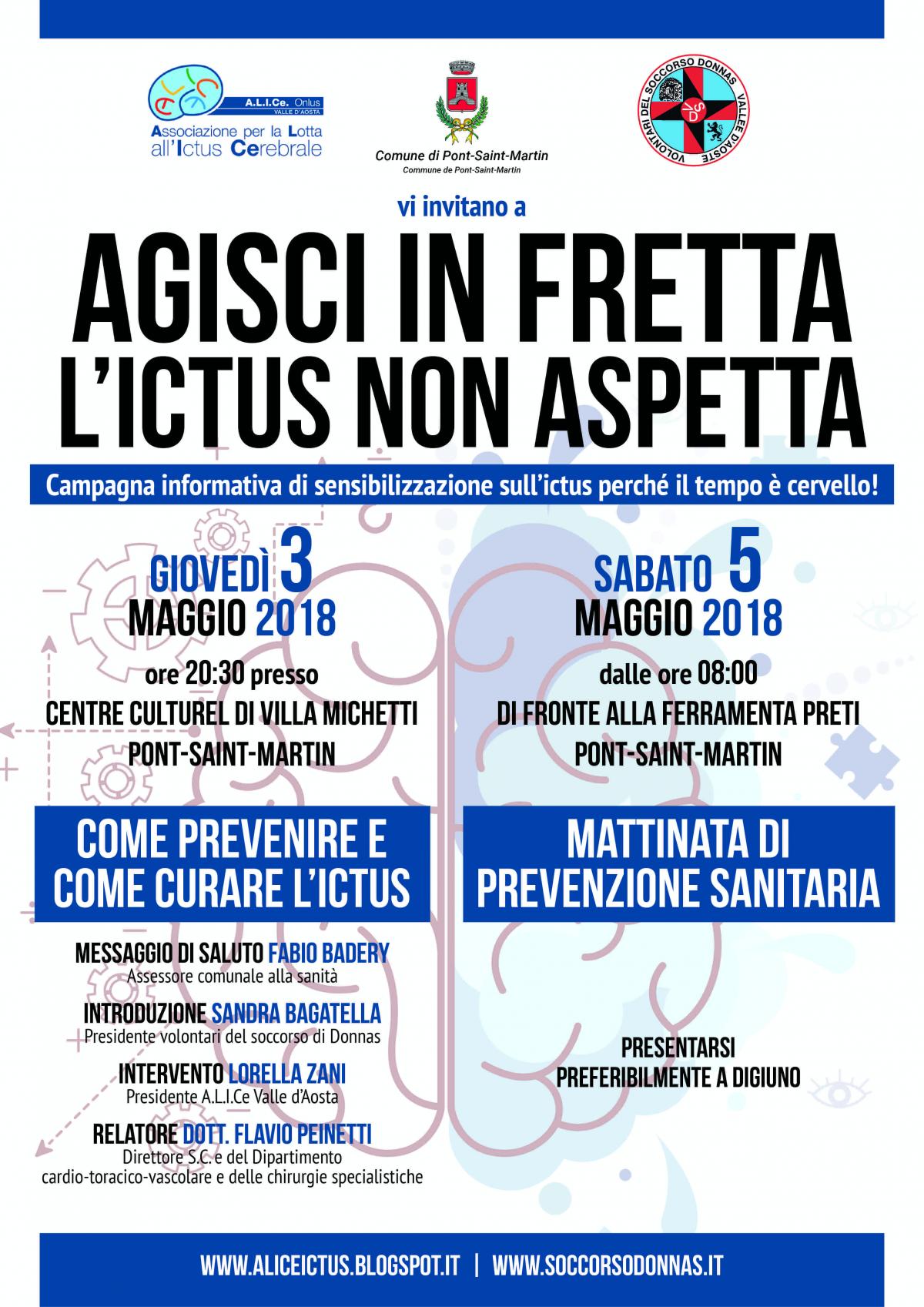 Pont-Saint-Martin: due giornate sulla prevenzione dell’ictus cerebrale