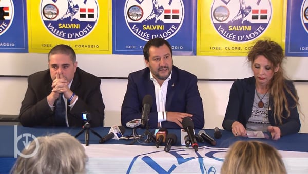 Salvini: no alla replica dell'asse Lega-M5S per il governo della VdA