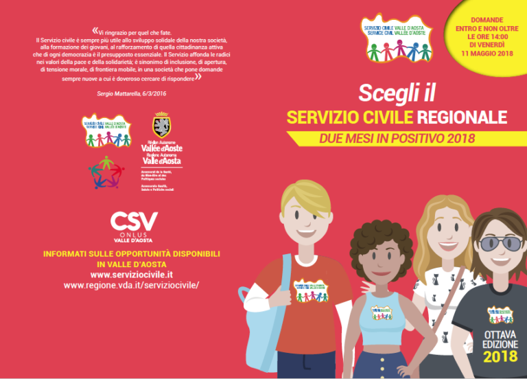 Servizio civile regionale: le domande di partecipazione entro l'11 maggio