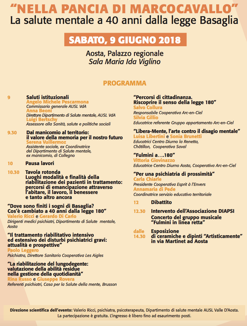 Un convegno su La salute mentale a 40 anni dalla legge Basaglia