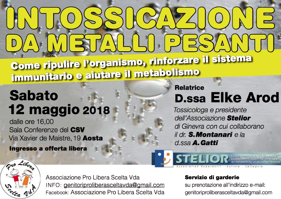Una conferenza sull’intossicazione da metalli pesanti al Csv