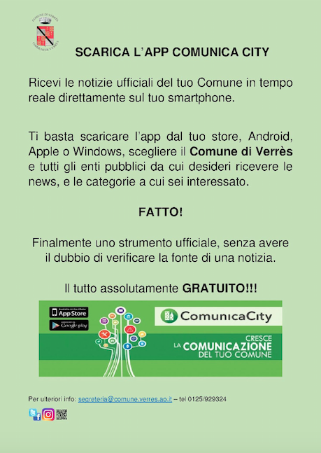 Comunica City, un'App per la comunicazione informativa a Verrès