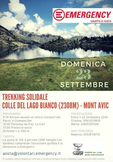 Emergency, un trekking solidale al Colle del Lago Bianco
