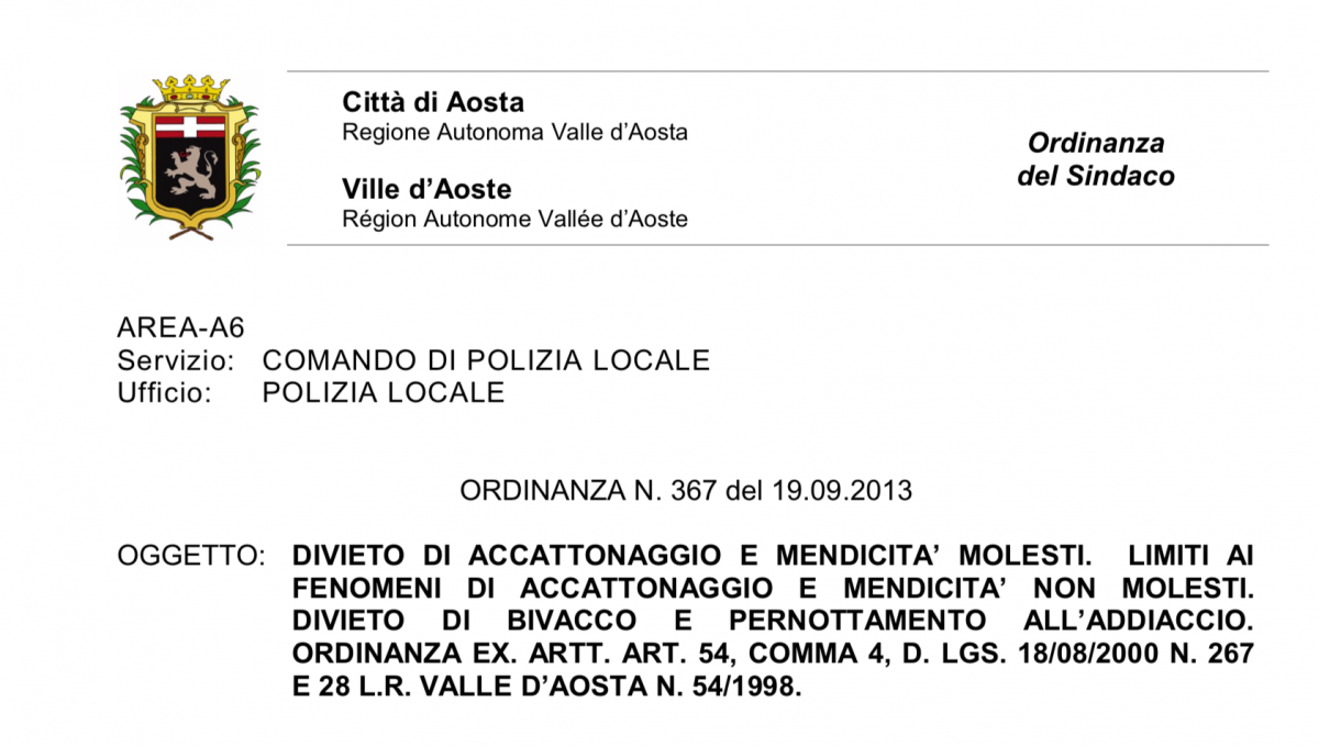Carpinello vs Centoz su accattonaggio
