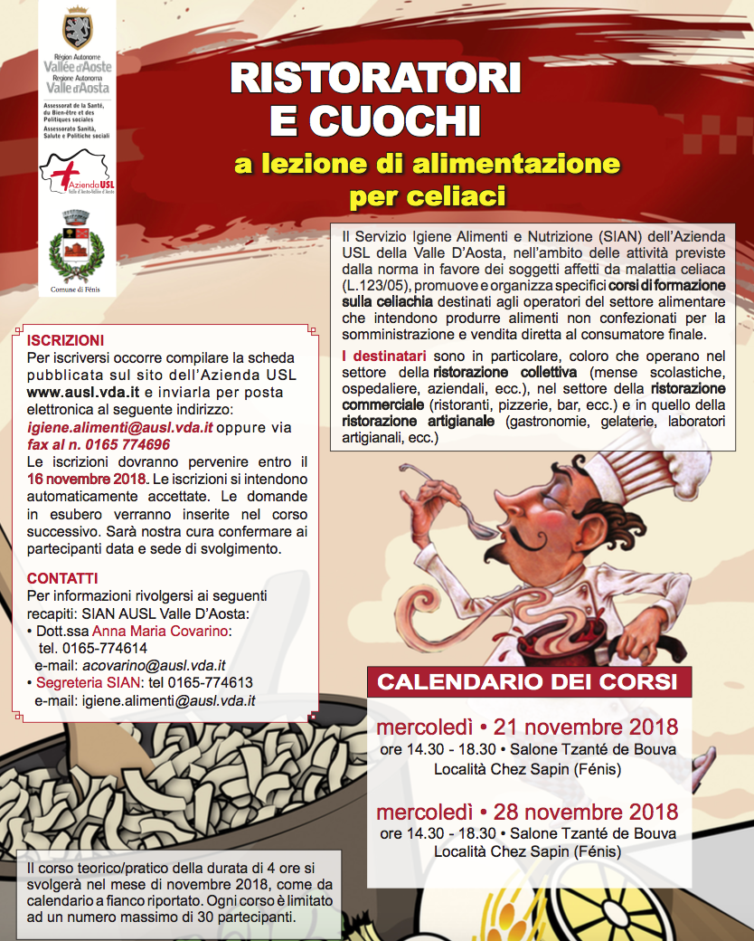 Alimentazione per celiaci, l’Ausl organizza un corso