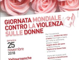 Bandiere a mezzasta e dolcetti a Valtournenche, contro la violenza sulle donne