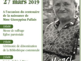Centenaire de la naissance de Mme Giuseppina Pallais