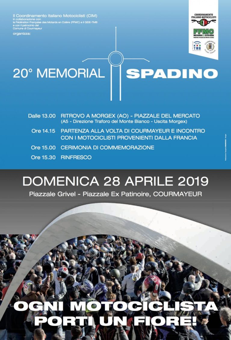 Memorial Spadino, motociclisti a Courmayeur per la 20° edizione