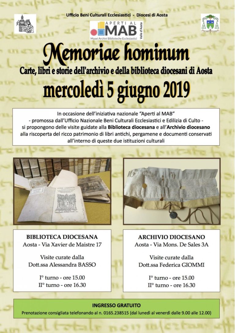 Memoriae hominum: visite guidate all'Archivio e alla Biblioteca diocesana