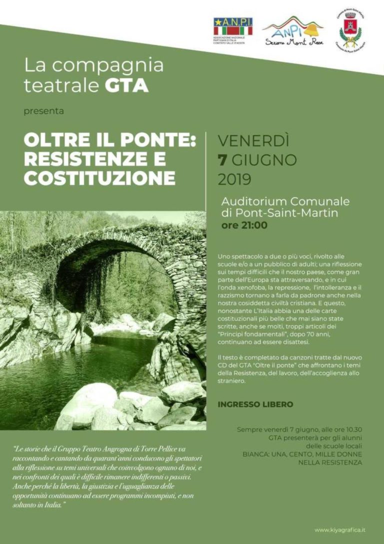 Pont-Saint-Martin: uno spettacolo teatrale su resistenza e costituzione