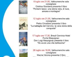 Valtournenche: quattro presentazioni librarie a luglio