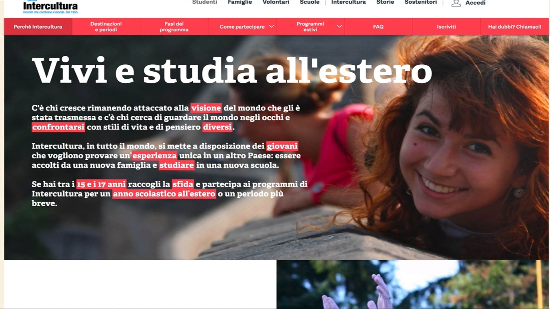 17enni all’estero con Intercultura