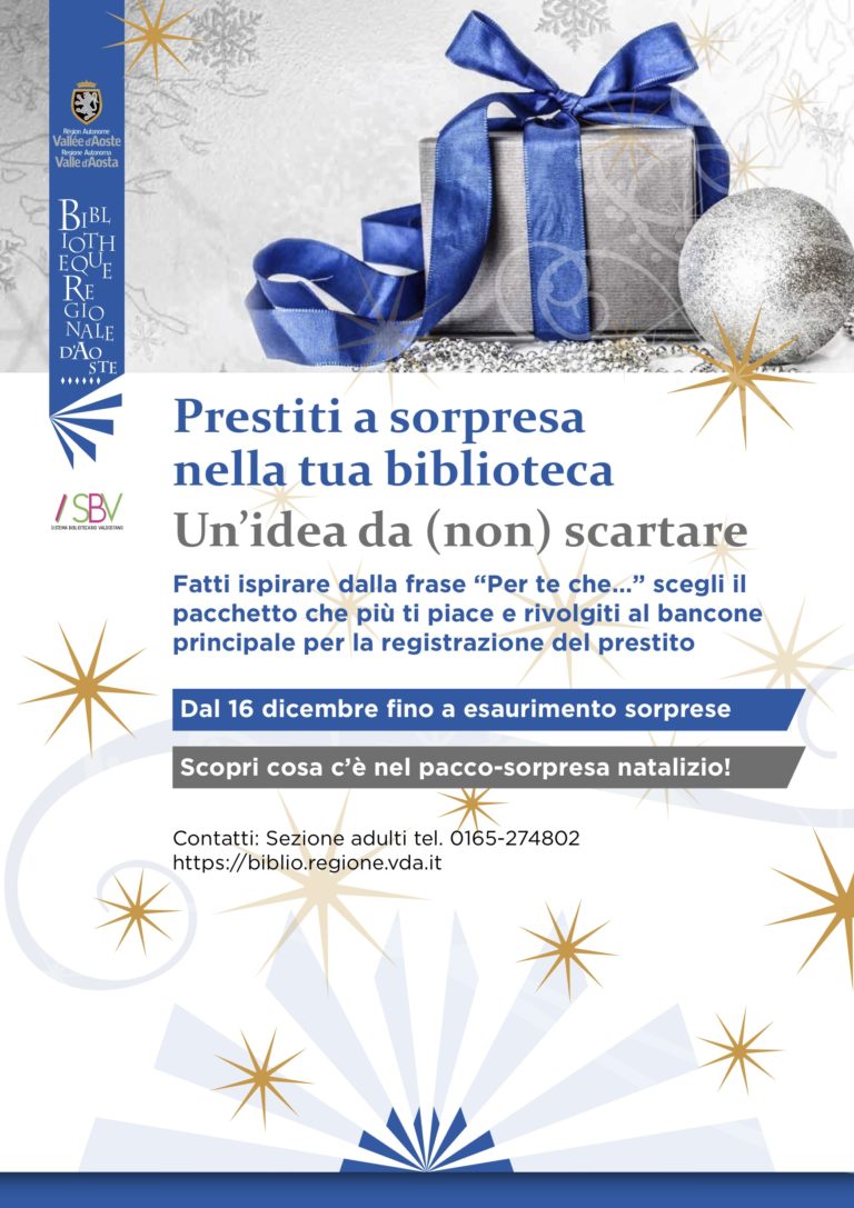 Prestiti natalizi a sorpresa nella Biblioteca di Aosta