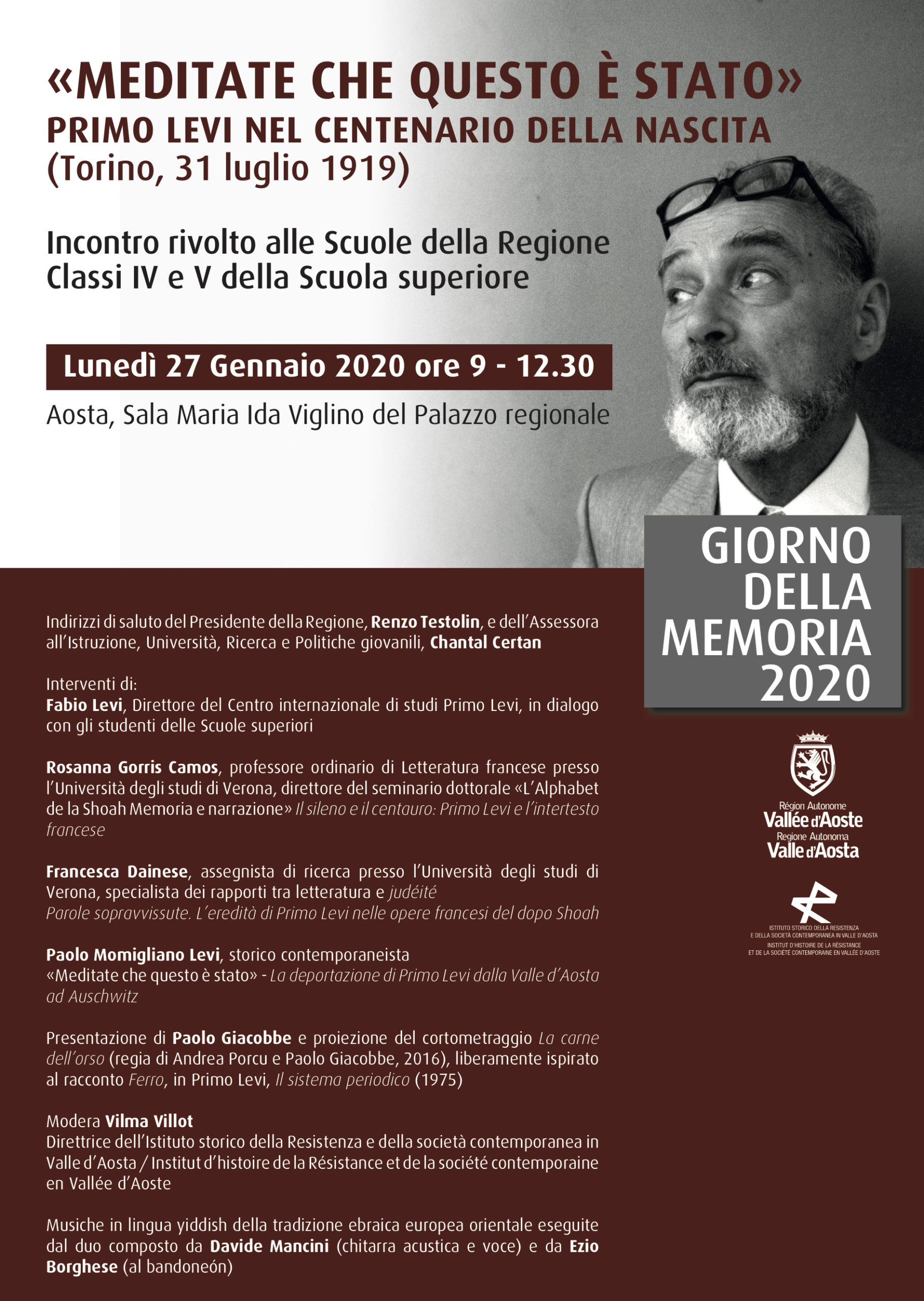 Giornata della Memoria: un concorso in memoria di Cesare Dujany