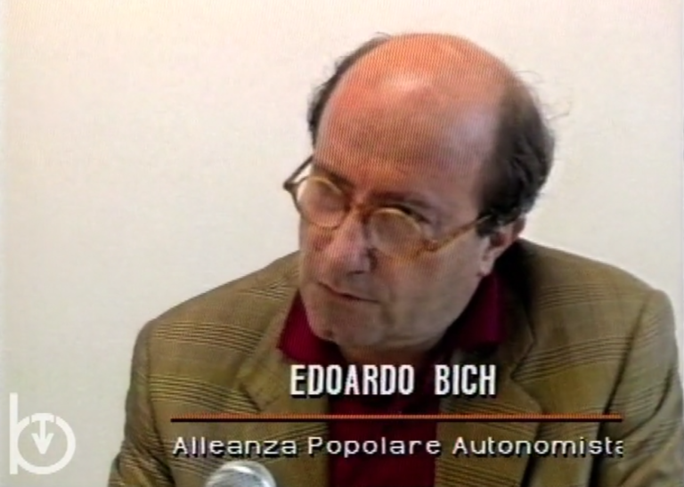 1994 - TeleAlpi: Edoardo Bich protesta sul disegno di legge del trasporto pubblico