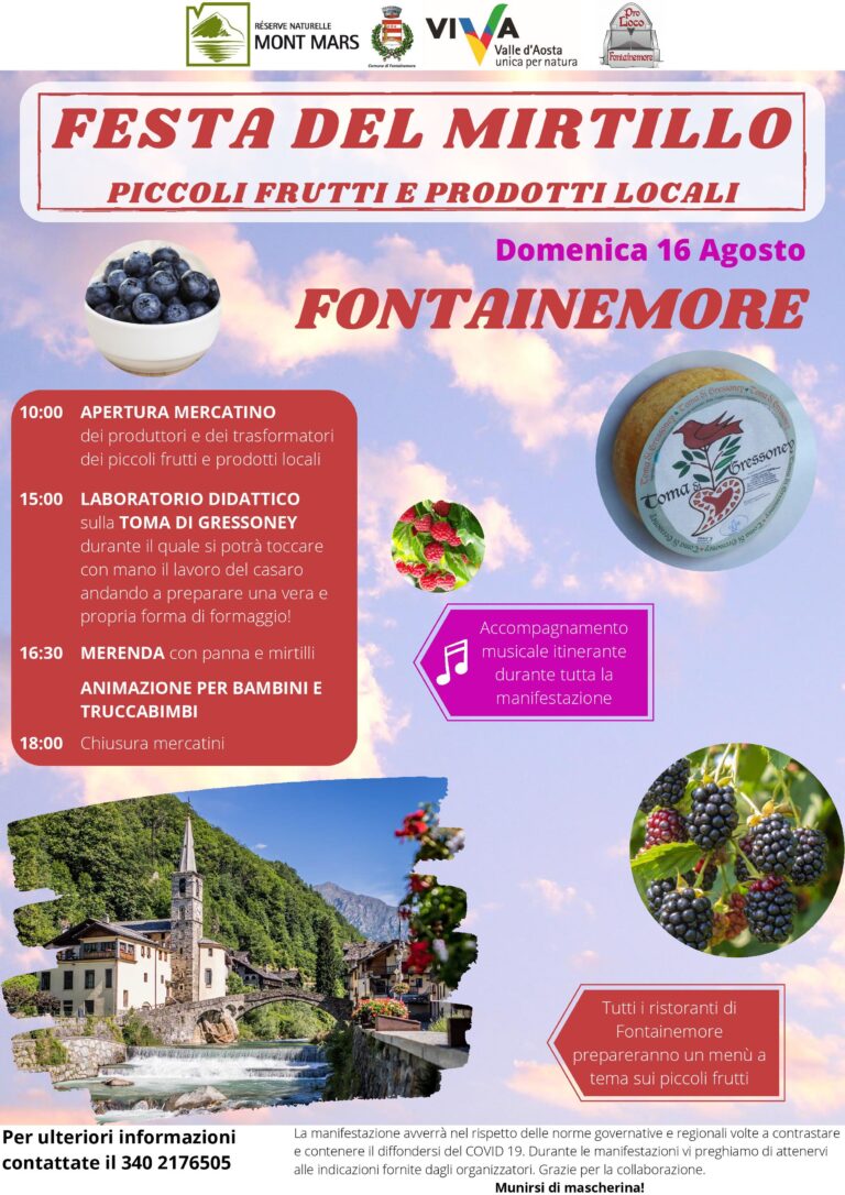 Festa del mirtillo 2020 a Fontainemore