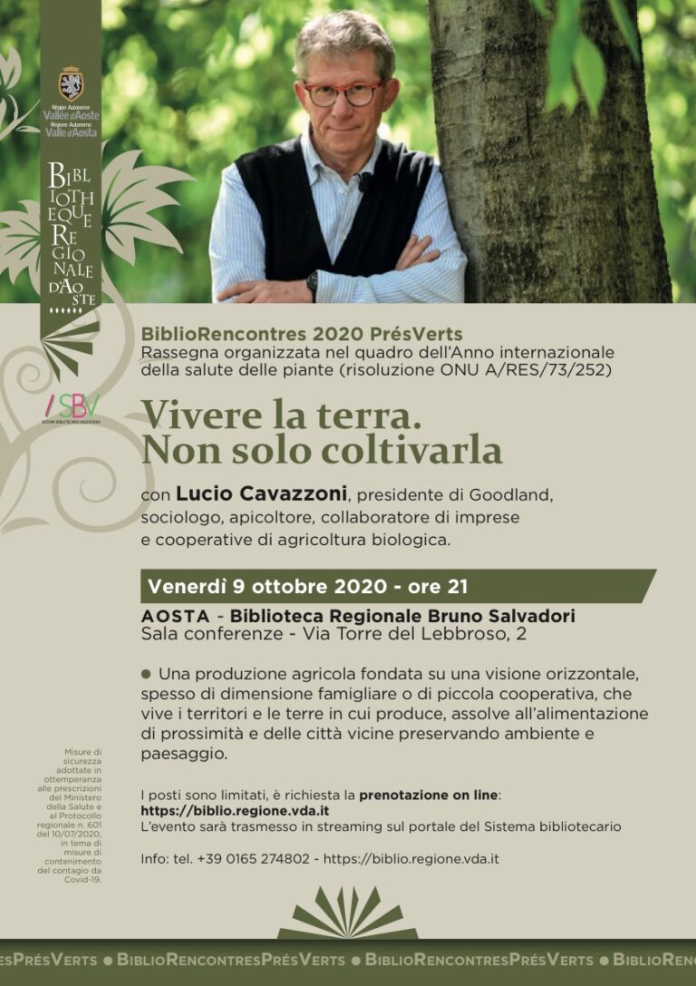 Lucio Cavazzoni: Vivere la terra, non solo coltivarla