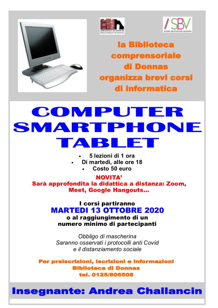 Corso Informatica 2020 a Donnas