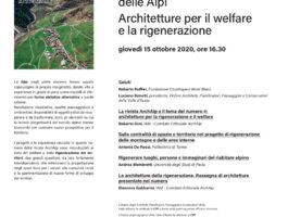 Webinar sulle architetture per il welfare e la rigenerazione