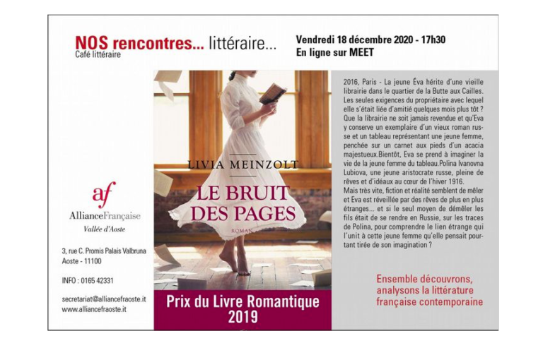 Café littéraire d'automne 2020 d'Alliance française