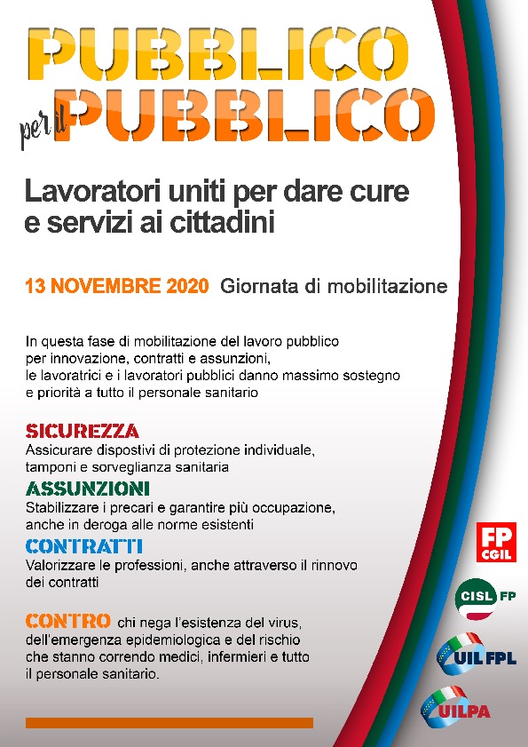 Mobilitazione a sostegno del personale sanitario il 13 novembre 2020