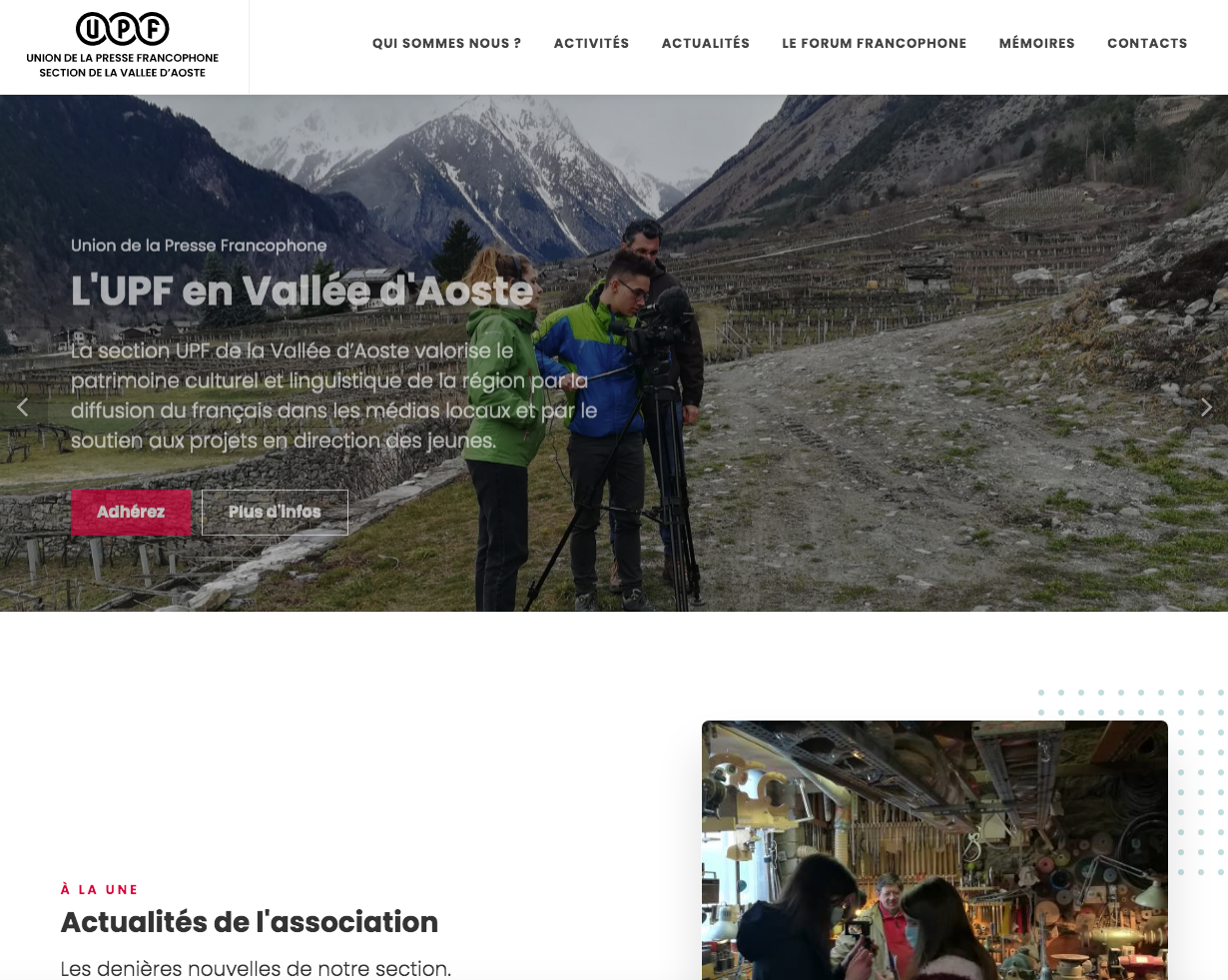L\'Union de la Presse francophone VdA renouvèle son site internet