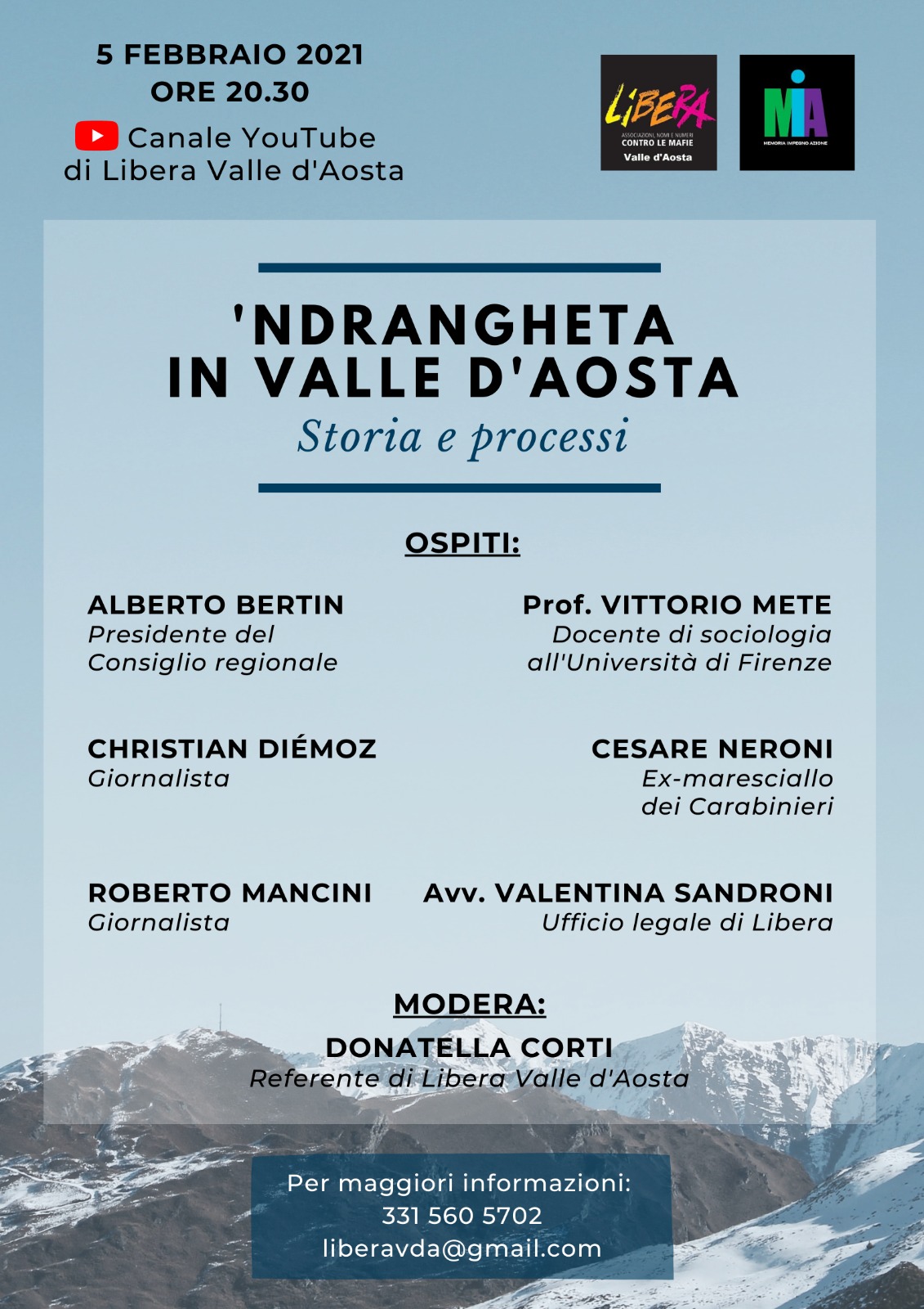 Un incontro sull\'ndrangheta in Valle d\'Aosta