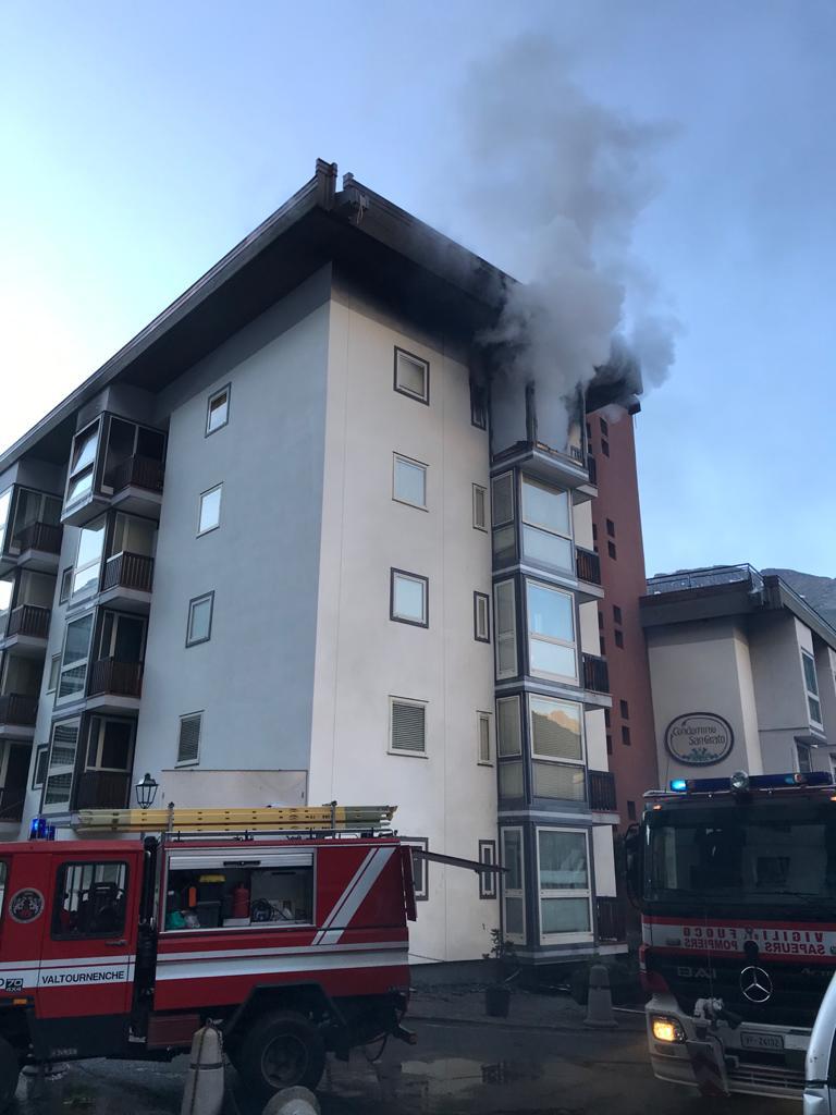 Incendio in un appartamento di Cervinia