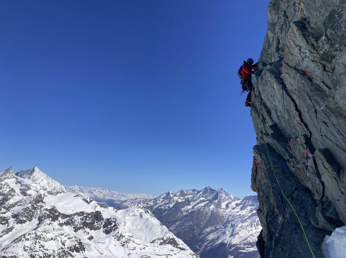 Tre alpinisti valdostani ripercorrono la via Bonatti del Cervino