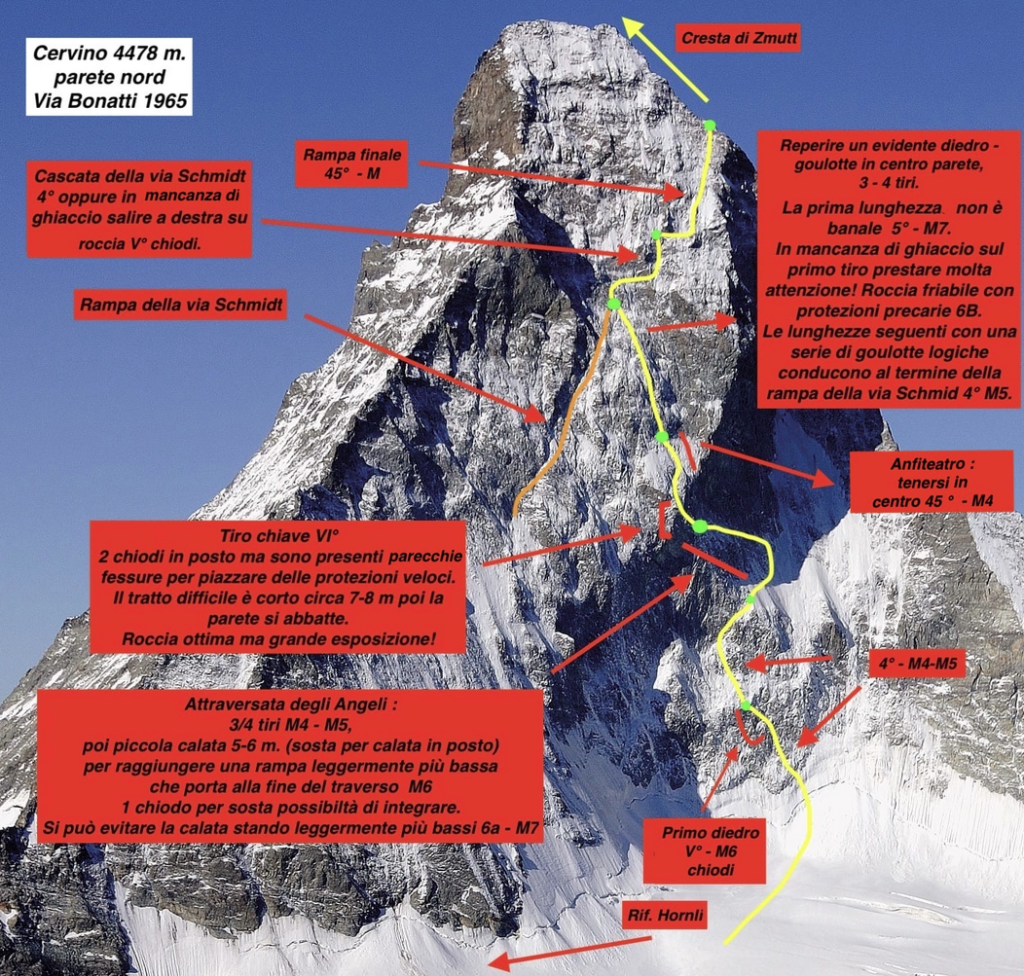 Tre alpinisti valdostani ripercorrono la via Bonatti del Cervino