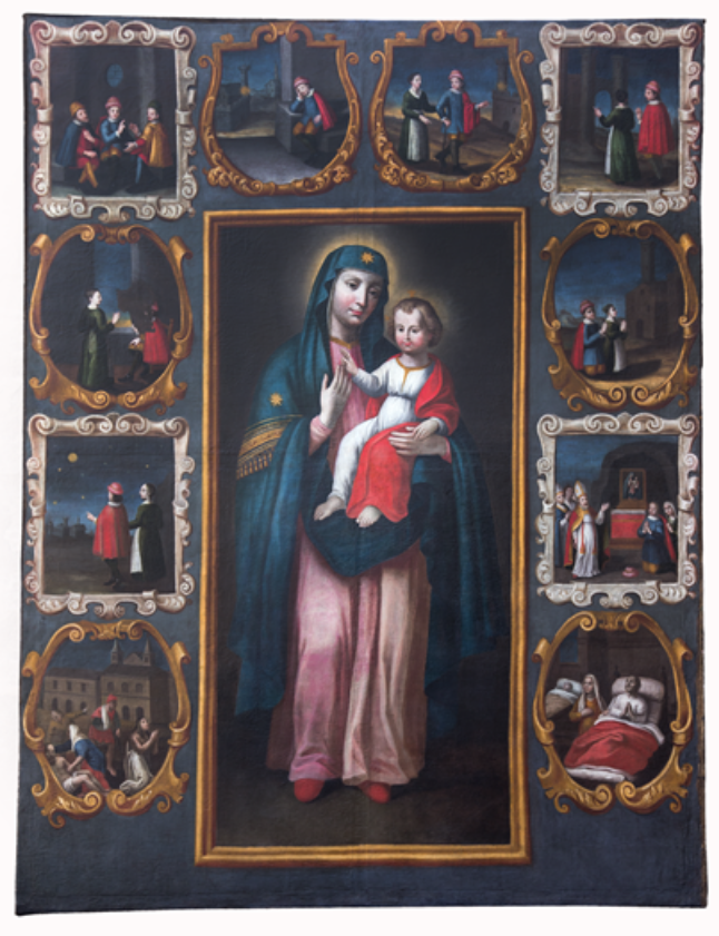 Madonna Consolata con le scene del Miracolo del cieco di Briançon