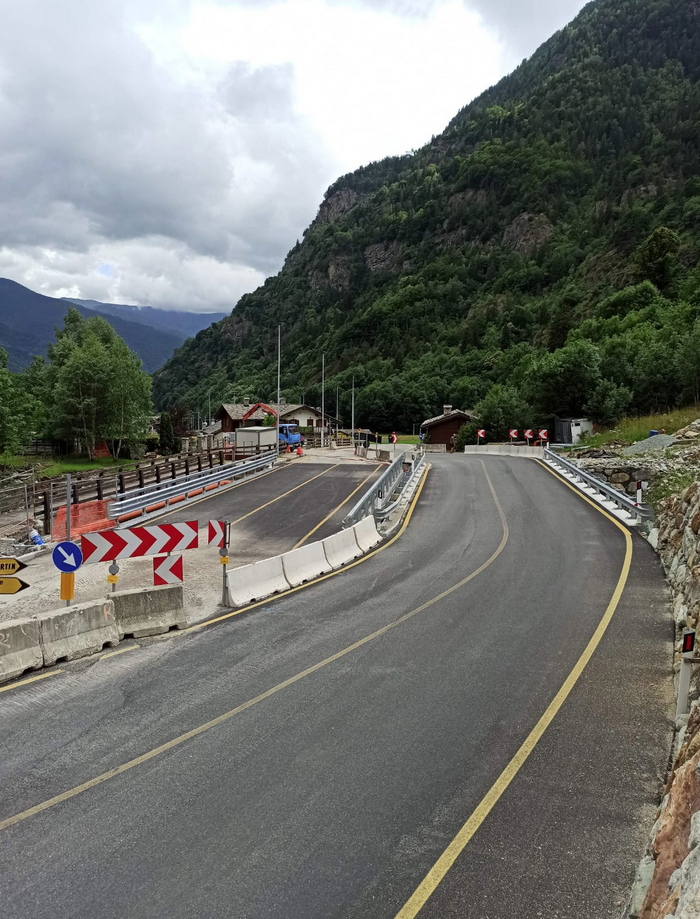 Il nuovo ponte sul torrente Rickurt, ad Issime