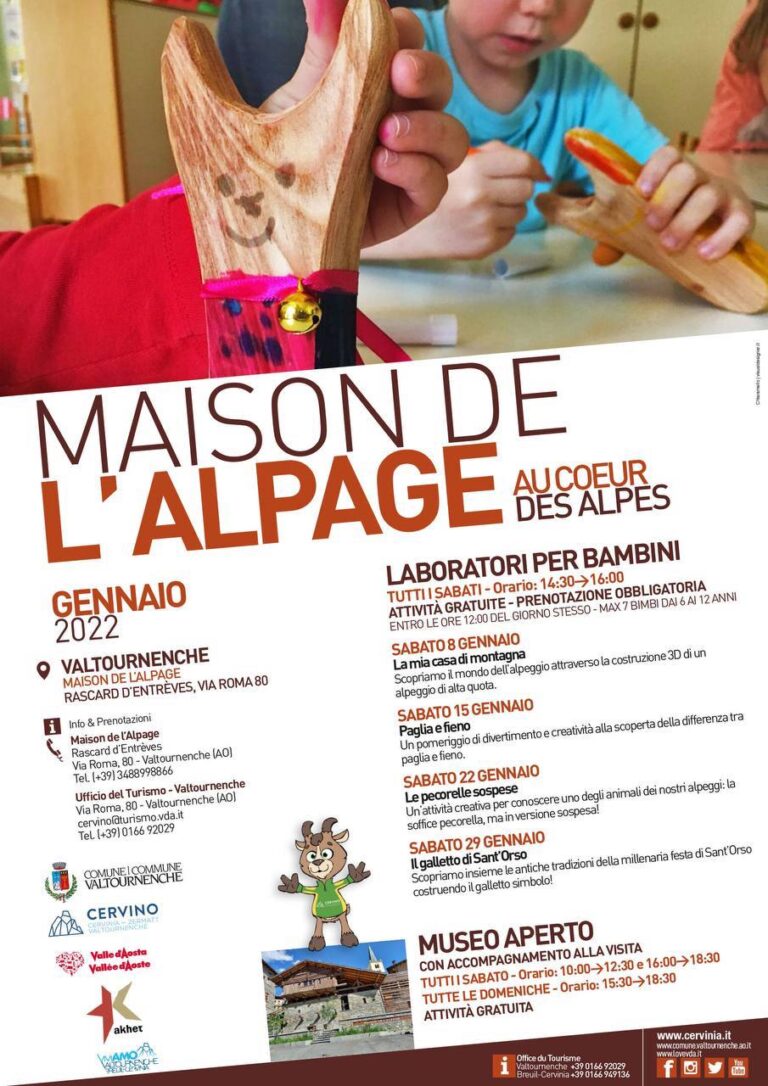 Il gennaio 2022 della Maison de l'Alpage di Valtournenche