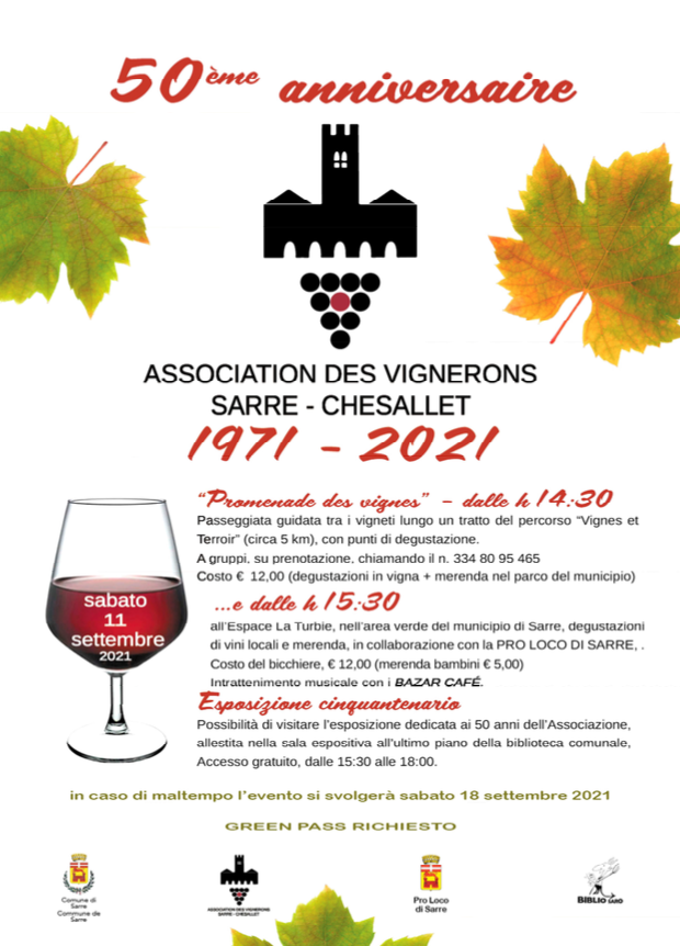 I 50 anni dell'Associazione des Vignerons di Sarre e Chesallet