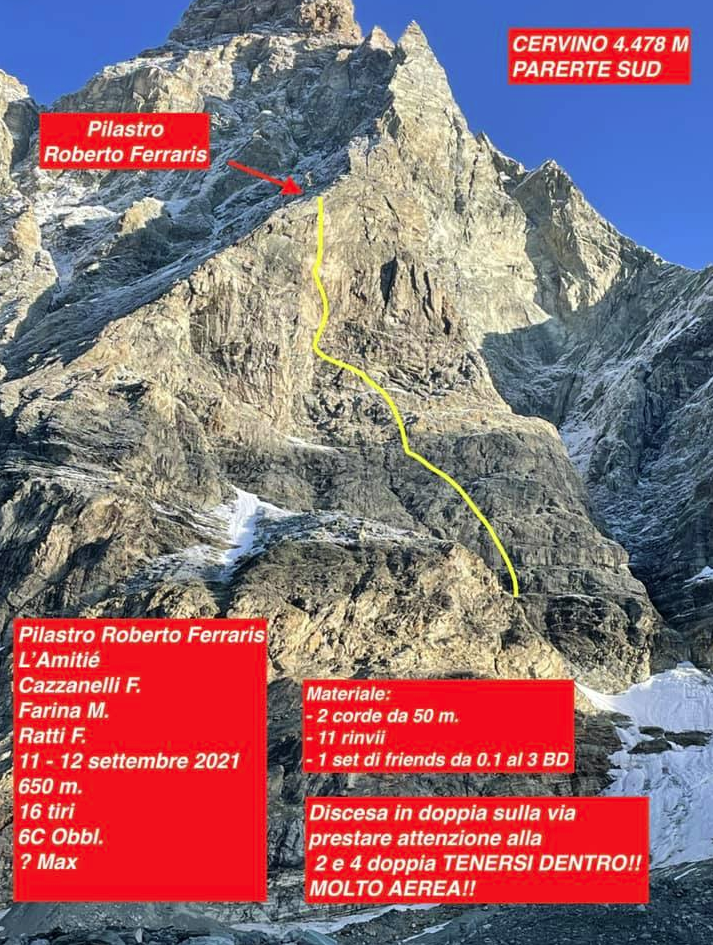 Tre alpinisti valdostani aprono una nuova via sul Cervino
