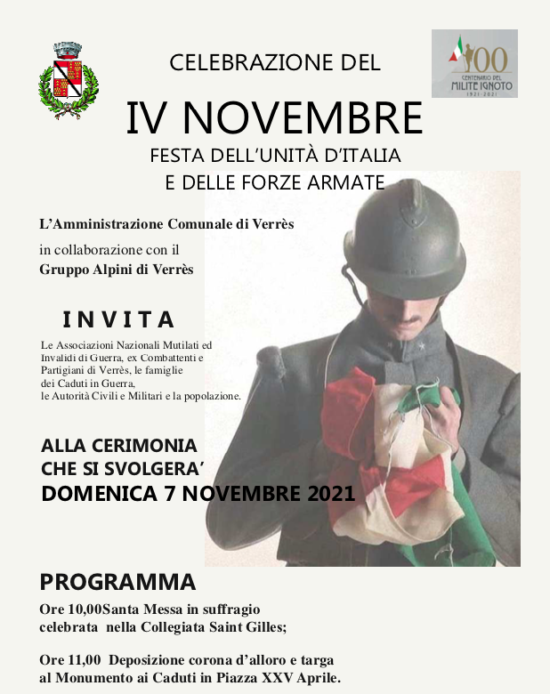 4 novembre 2021: Festa dell'Unità d'Italia e delle Forze armate