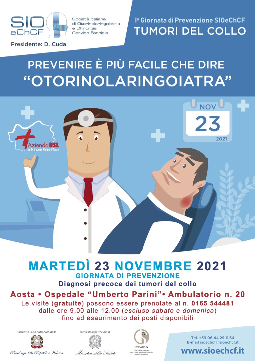 Giornata di prevenzione dei tumori del collo