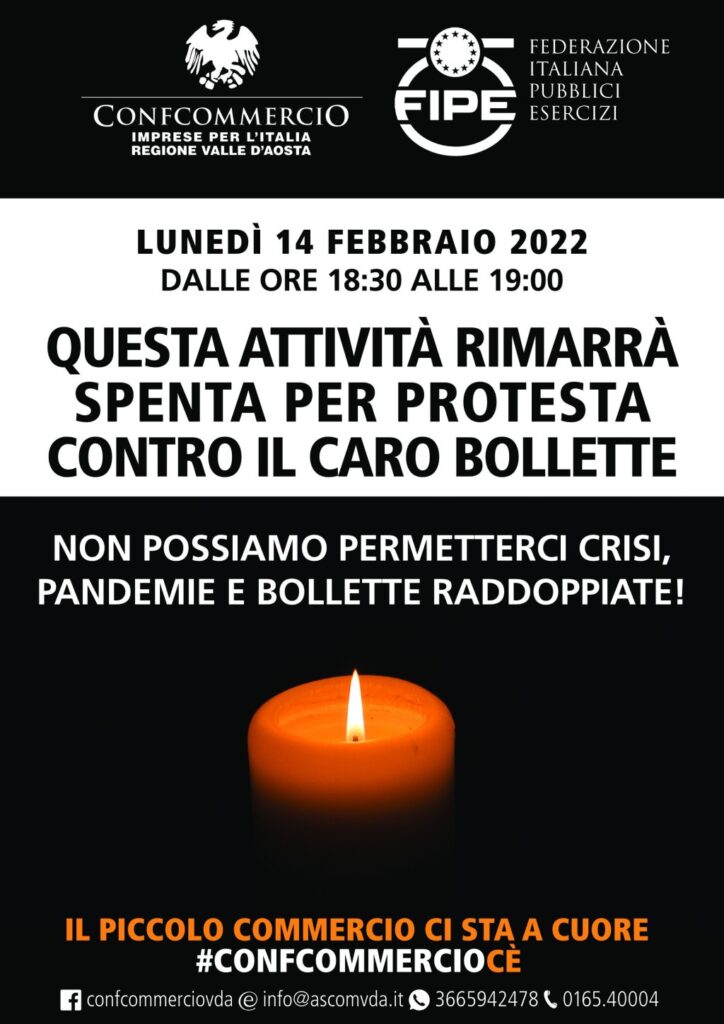 Confcommercio VdA: negozi spenti contro il caro-bollette