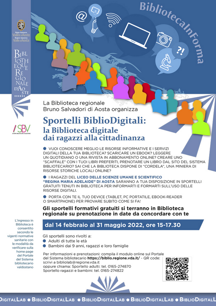 Uno sportello per conoscere i servizi digitali della Biblioteca di Aosta