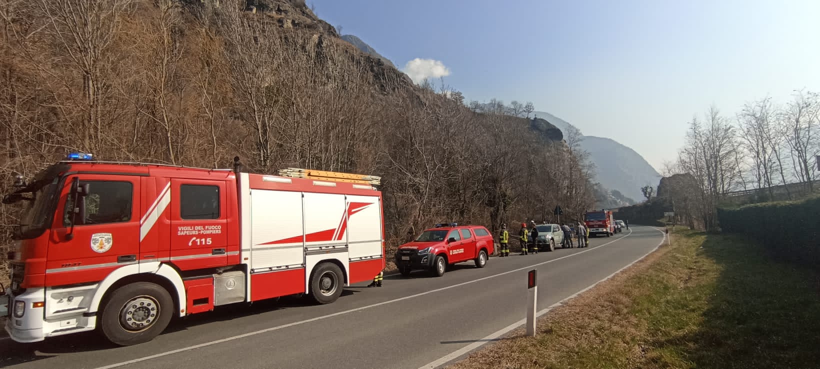 Incendio di bosco a Verrès