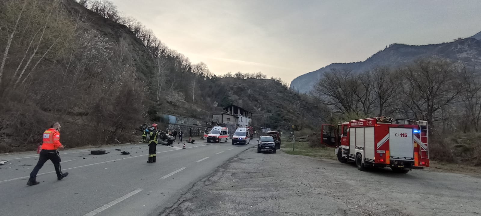 Incidente stradale a Mecosse di Arvier