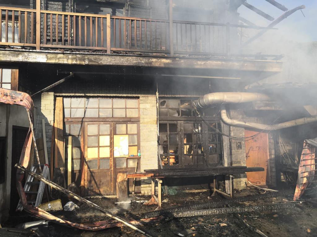 In fiamme una falegnameria di Saint-Vincent