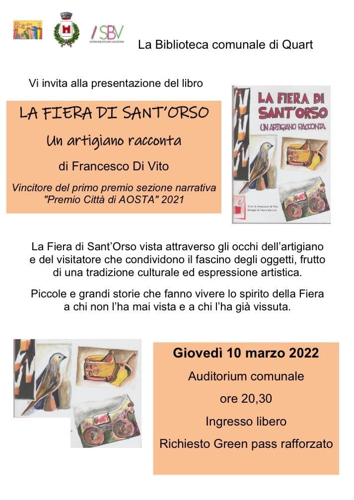 Francesco Di Vito presenta il libro La fiera di Sant'Orso. Un artigiano racconta