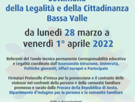 Settimana della legalità in Bassa Valle 2022