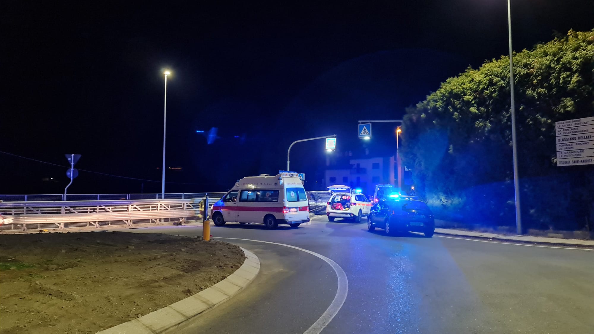 Grave incidente nella notte a Sarre