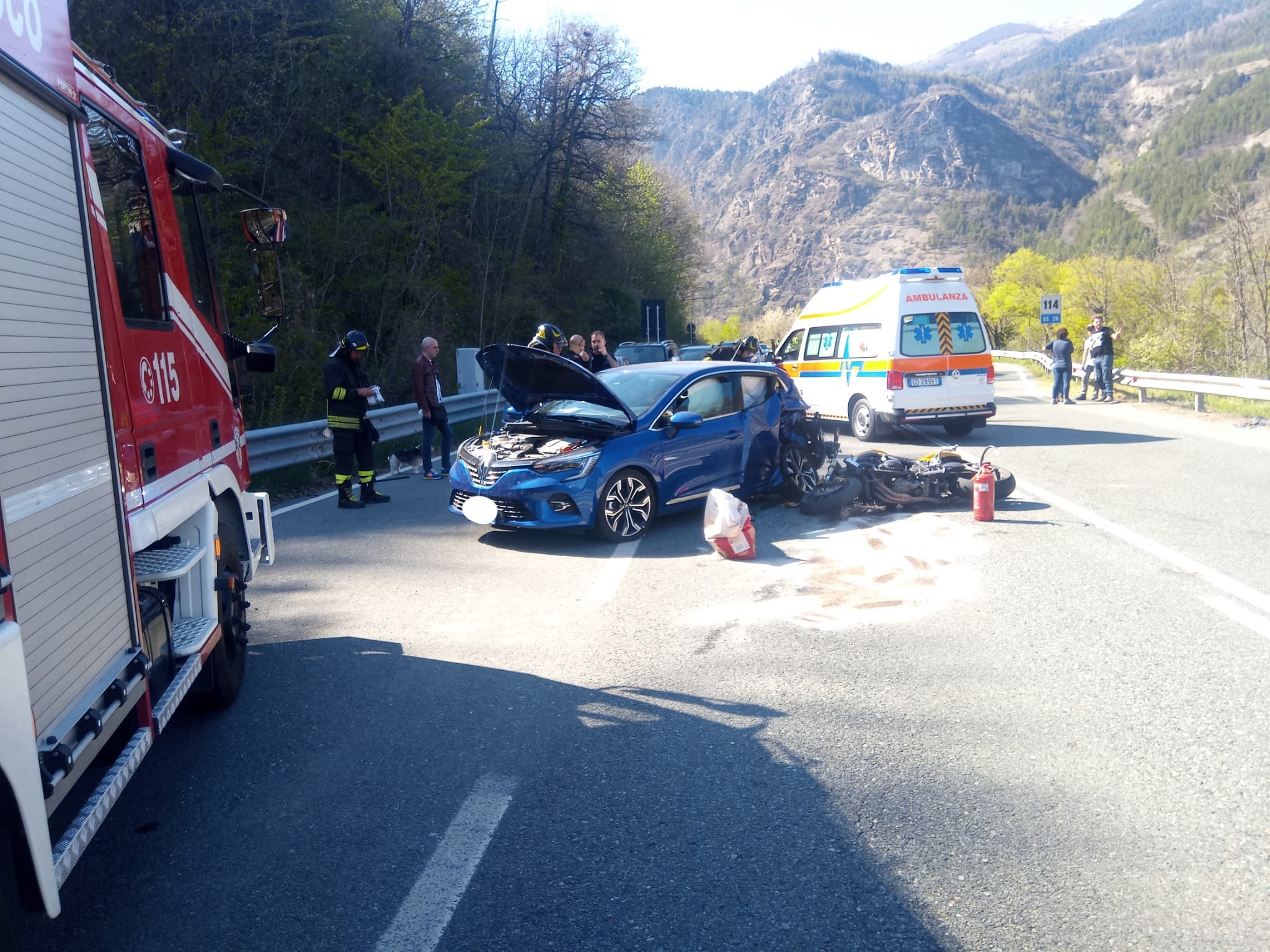 Incidente stradale ad Arvier
