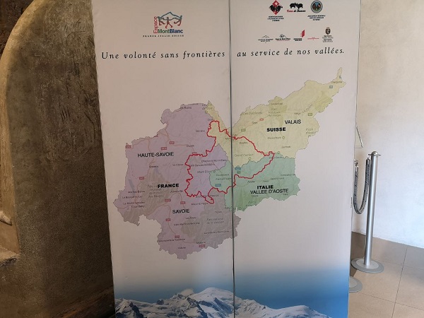 La carte géographique de Vallée d'Aoste, France et Suisse