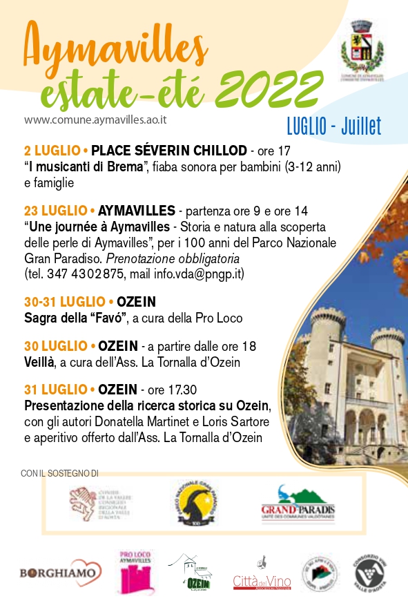 Eventi Aymavilles Luglio 2022