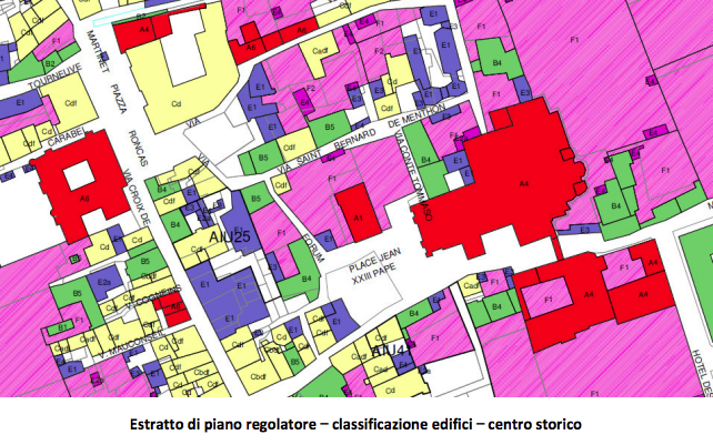 Estratto di piano regolatore – classificazione edifici – centro storico