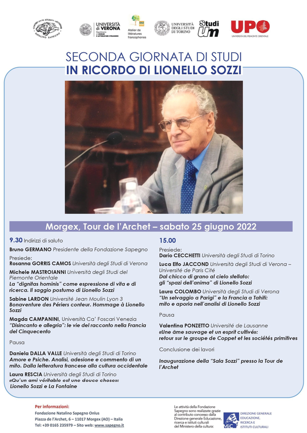 Fondazione Sapegno organizza una giornata di studi in ricordo di Lionello Sozzi
